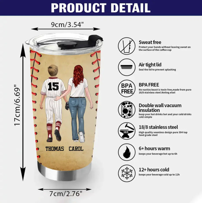 Custom Personalized Baseball Son Tumbler - Gift Idea For Son/Christmas/Birthday - Wherever Your Journey In Life May Take You