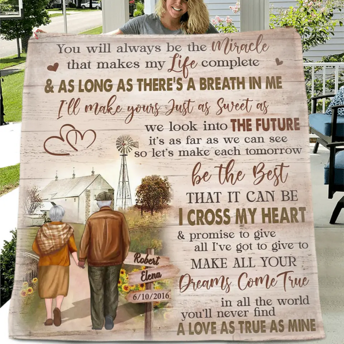 You Will Always Be The Miracle - Personalized Couple Quilt/ Single Layer Fleece Blanket - Gift Idea For Couple/ Husband/ Wife