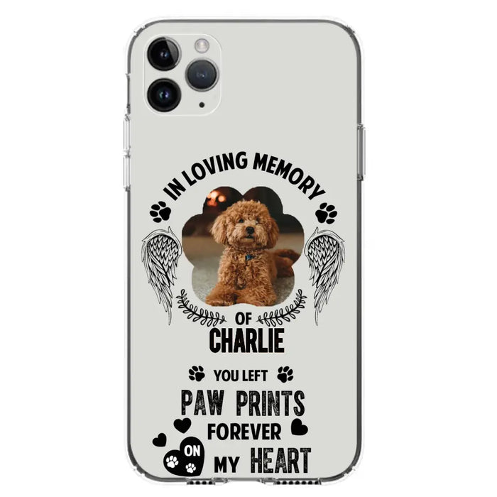 Personalized Memorial Phone Case - Upload Photo - Memorial Gift Idea For Pet Lover - You Left Paw Prints Forever On My Heart - Case For iPhone/Samsung