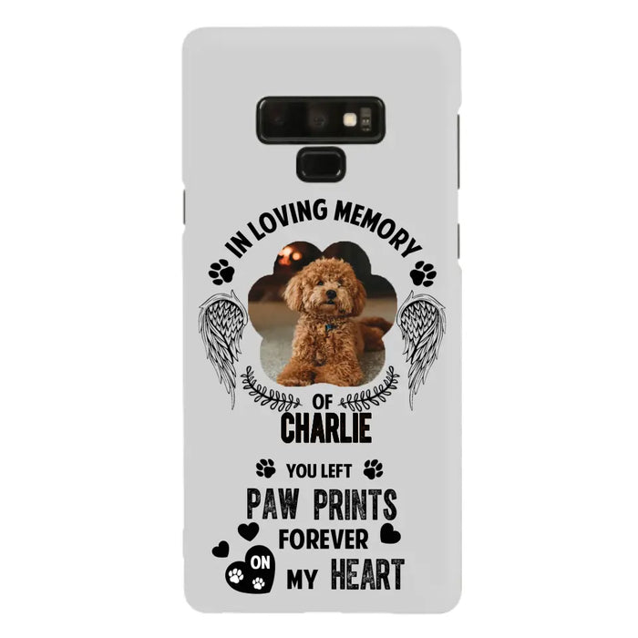 Personalized Memorial Phone Case - Upload Photo - Memorial Gift Idea For Pet Lover - You Left Paw Prints Forever On My Heart - Case For iPhone/Samsung