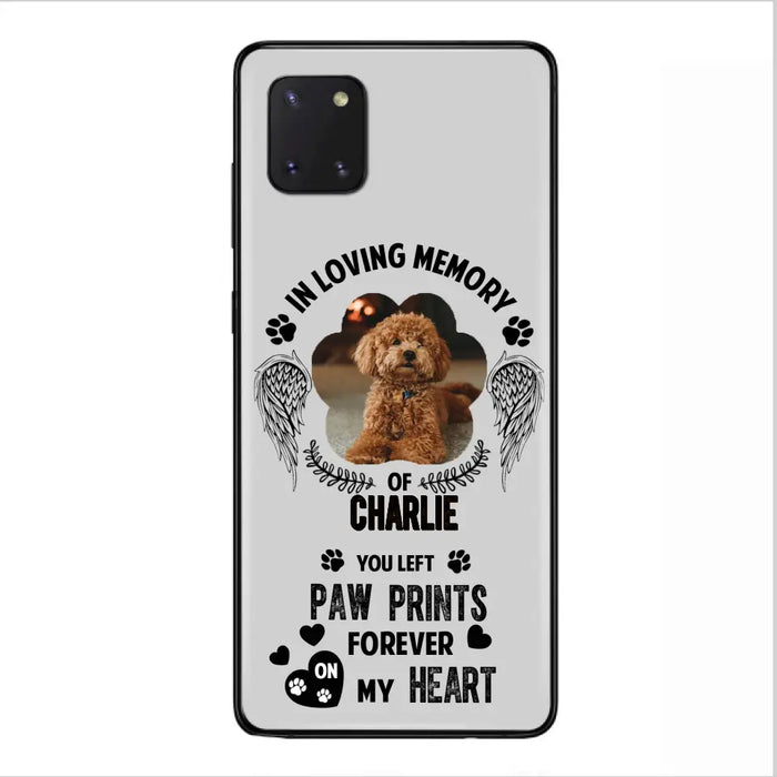 Personalized Memorial Phone Case - Upload Photo - Memorial Gift Idea For Pet Lover - You Left Paw Prints Forever On My Heart - Case For iPhone/Samsung