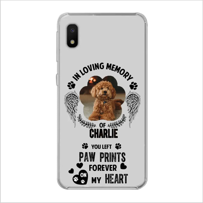 Personalized Memorial Phone Case - Upload Photo - Memorial Gift Idea For Pet Lover - You Left Paw Prints Forever On My Heart - Case For iPhone/Samsung