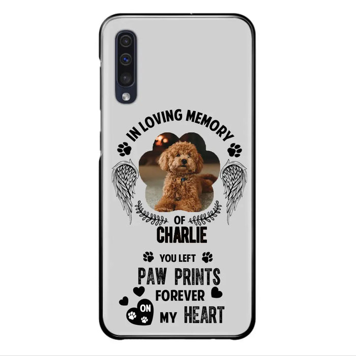 Personalized Memorial Phone Case - Upload Photo - Memorial Gift Idea For Pet Lover - You Left Paw Prints Forever On My Heart - Case For iPhone/Samsung