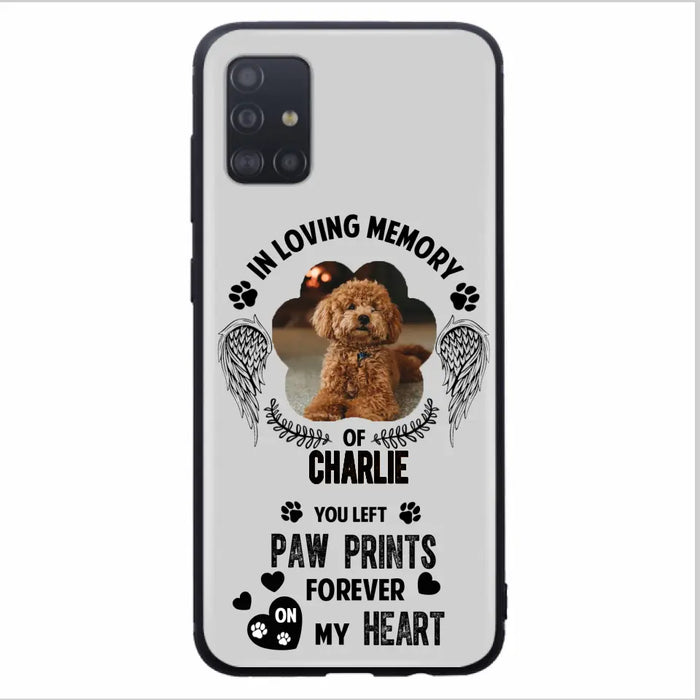 Personalized Memorial Phone Case - Upload Photo - Memorial Gift Idea For Pet Lover - You Left Paw Prints Forever On My Heart - Case For iPhone/Samsung