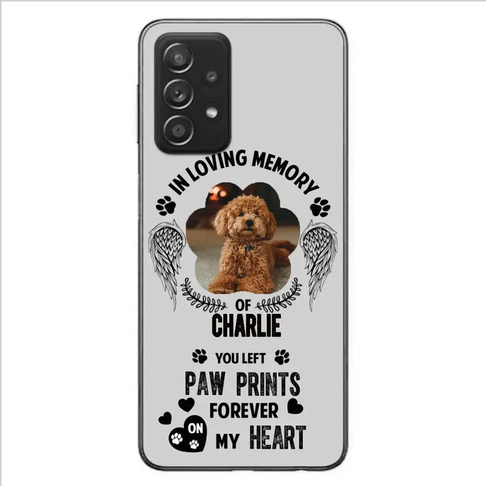 Personalized Memorial Phone Case - Upload Photo - Memorial Gift Idea For Pet Lover - You Left Paw Prints Forever On My Heart - Case For iPhone/Samsung