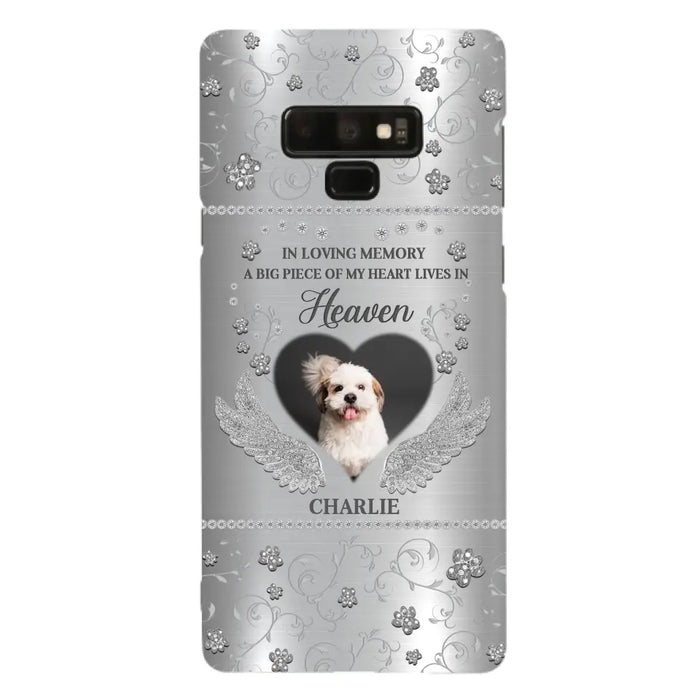 Personalized Memorial Phone Case - Upload Photo - Memorial Gift Idea For Pet Lover - A Big Piece Of My Heart Lives In Heaven - Case For iPhone/Samsung