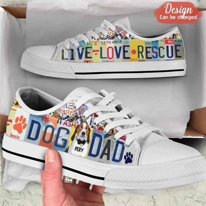 Custom Dog Mom Sneakers - Gift Idea For Dog Mom/ Dog Dad/ Dog Lover - Live Love Rescue