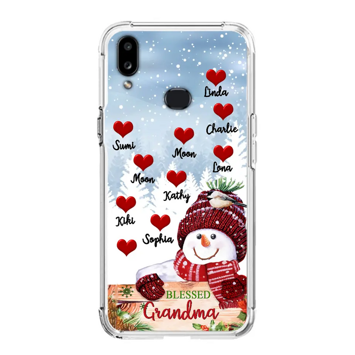 Personalized Snowman Grandma Phone Case - Christmas Gift Idea For Grandma - Up to 10 Kids - Case For iPhone/Samsung - Blessed Grandma