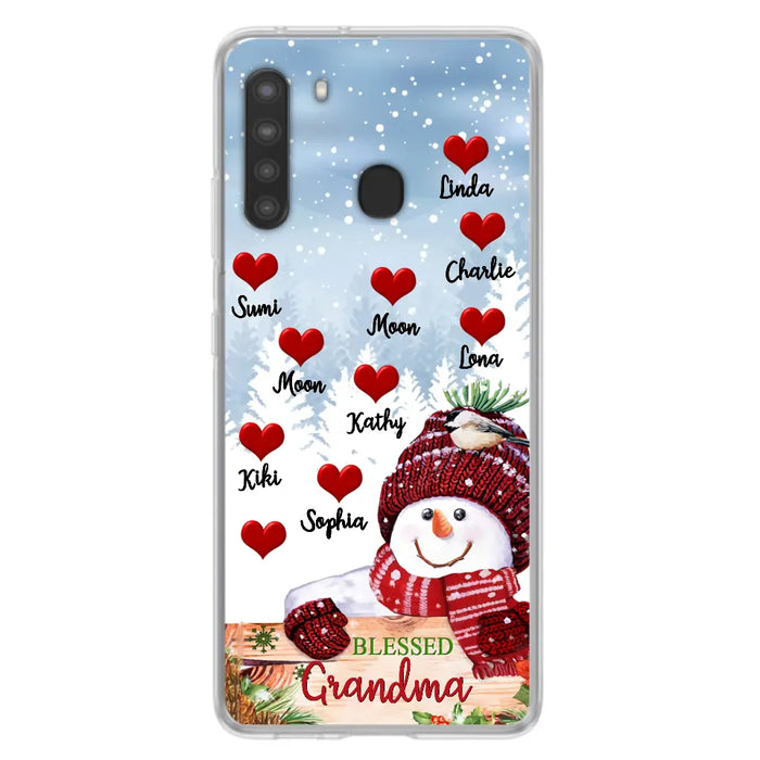 Personalized Snowman Grandma Phone Case - Christmas Gift Idea For Grandma - Up to 10 Kids - Case For iPhone/Samsung - Blessed Grandma