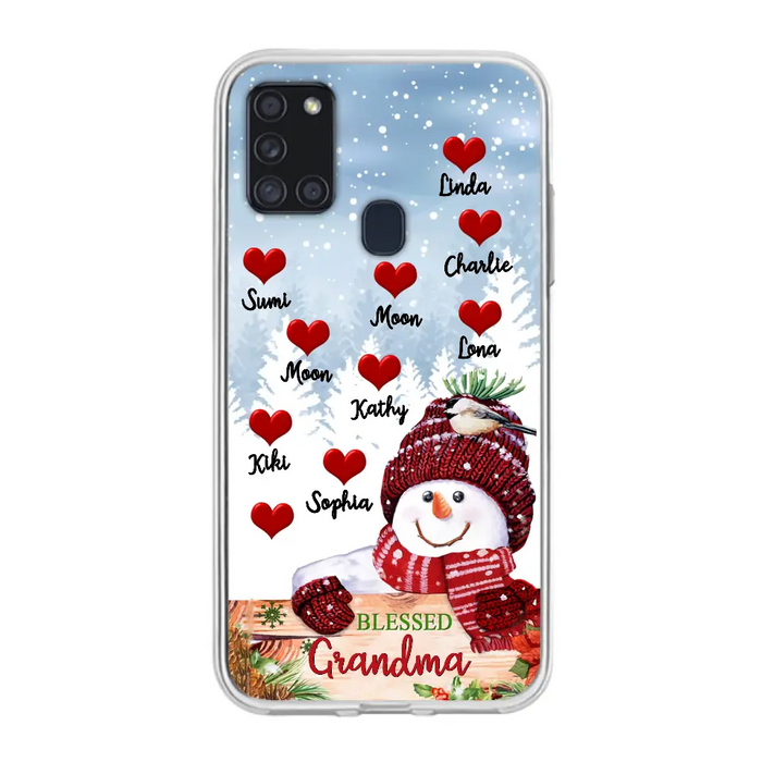 Personalized Snowman Grandma Phone Case - Christmas Gift Idea For Grandma - Up to 10 Kids - Case For iPhone/Samsung - Blessed Grandma