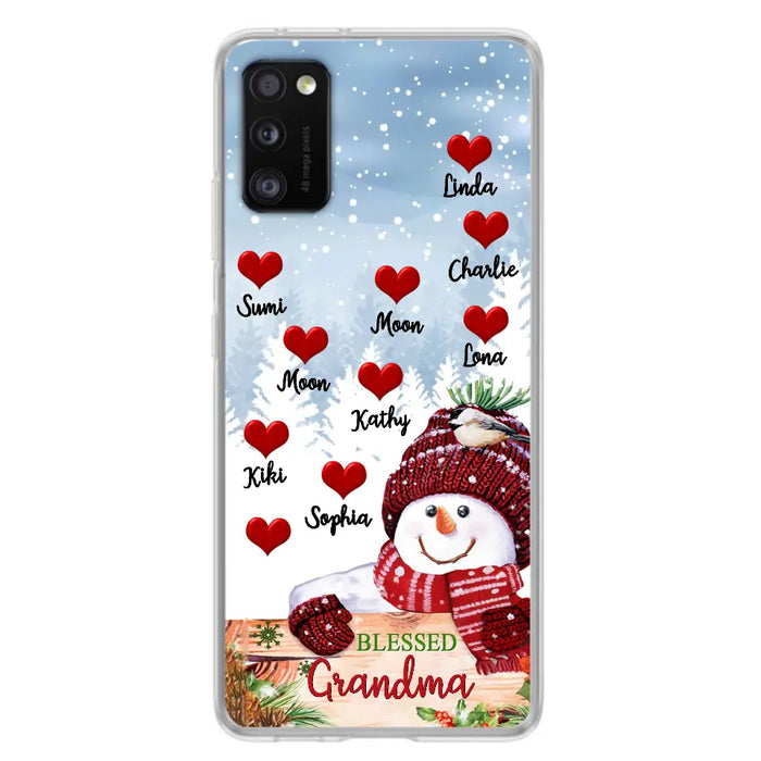 Personalized Snowman Grandma Phone Case - Christmas Gift Idea For Grandma - Up to 10 Kids - Case For iPhone/Samsung - Blessed Grandma