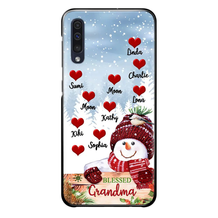 Personalized Snowman Grandma Phone Case - Christmas Gift Idea For Grandma - Up to 10 Kids - Case For iPhone/Samsung - Blessed Grandma