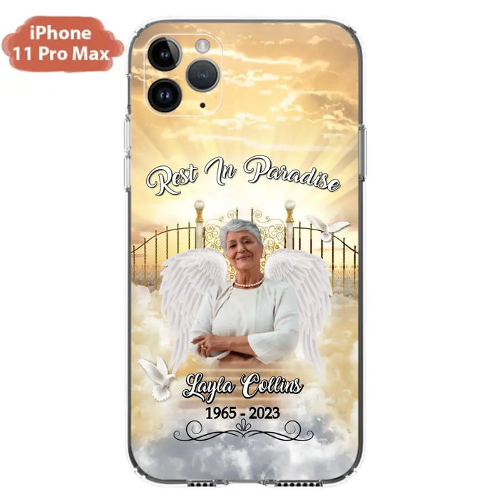 Custom Personalized Rest In Paradise Memorial Phone Case - Upload Photo - Memorial Gift Idea For Family - Case For iPhone And Samsung