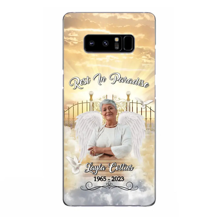 Custom Personalized Rest In Paradise Memorial Phone Case - Upload Photo - Memorial Gift Idea For Family - Case For iPhone And Samsung