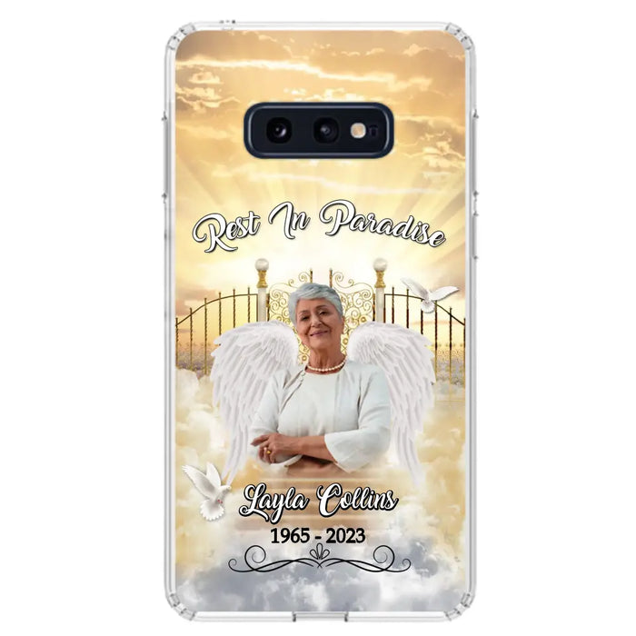 Custom Personalized Rest In Paradise Memorial Phone Case - Upload Photo - Memorial Gift Idea For Family - Case For iPhone And Samsung