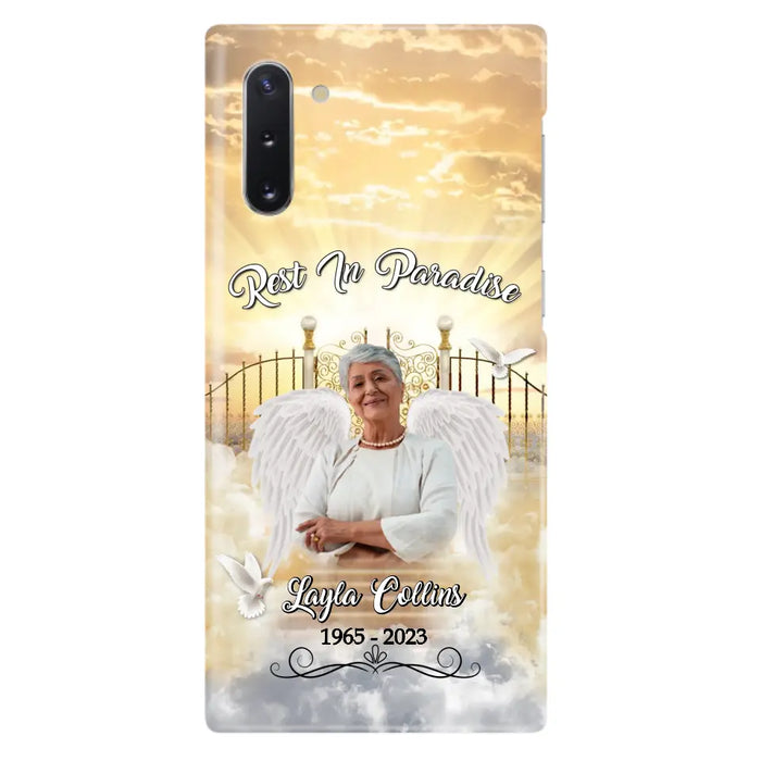 Custom Personalized Rest In Paradise Memorial Phone Case - Upload Photo - Memorial Gift Idea For Family - Case For iPhone And Samsung