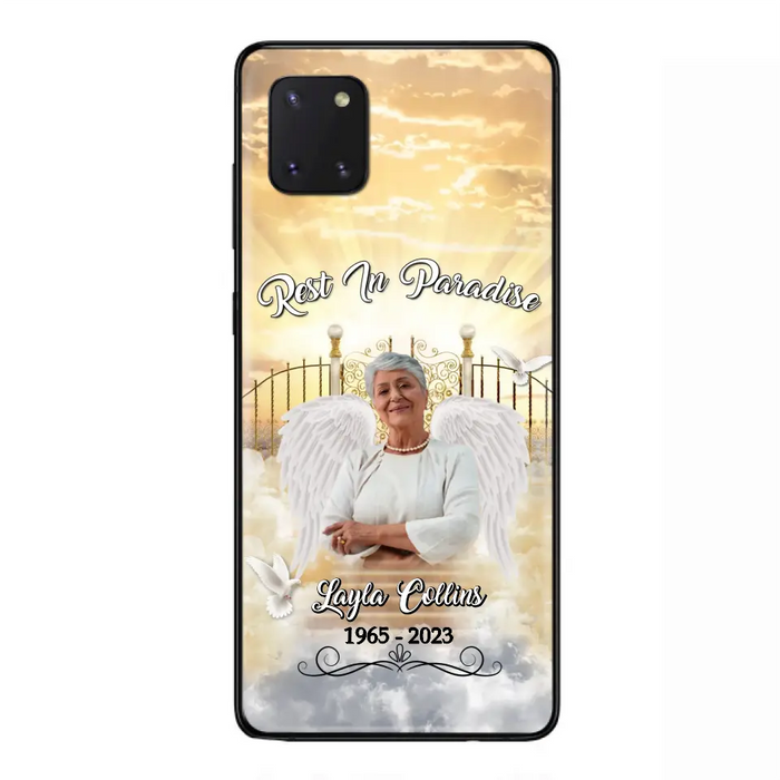 Custom Personalized Rest In Paradise Memorial Phone Case - Upload Photo - Memorial Gift Idea For Family - Case For iPhone And Samsung