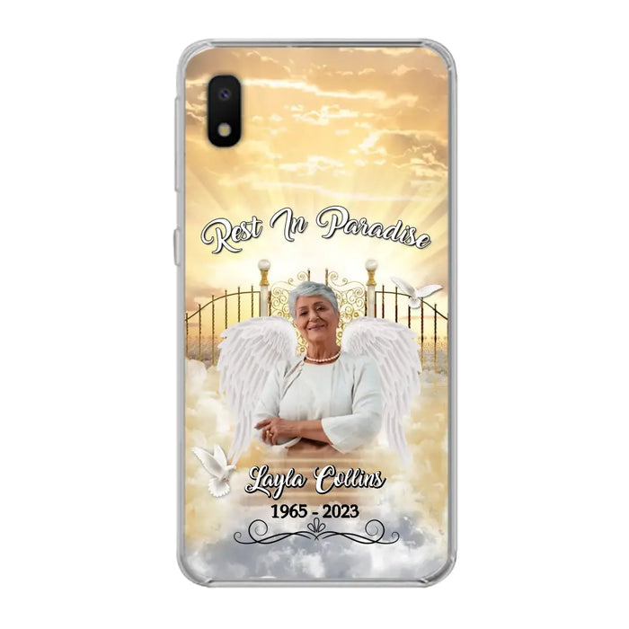 Custom Personalized Rest In Paradise Memorial Phone Case - Upload Photo - Memorial Gift Idea For Family - Case For iPhone And Samsung