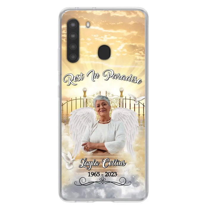 Custom Personalized Rest In Paradise Memorial Phone Case - Upload Photo - Memorial Gift Idea For Family - Case For iPhone And Samsung