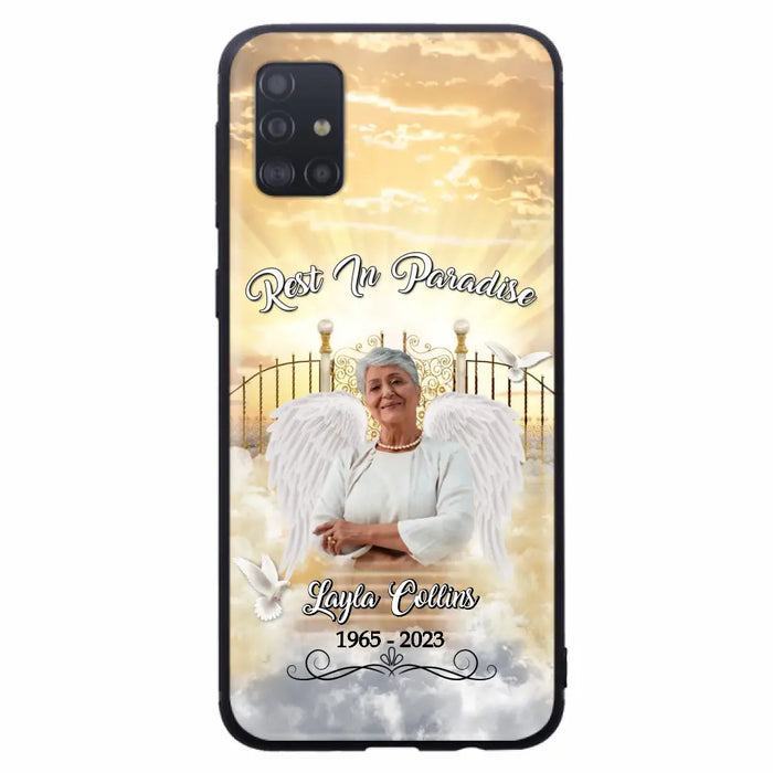 Custom Personalized Rest In Paradise Memorial Phone Case - Upload Photo - Memorial Gift Idea For Family - Case For iPhone And Samsung