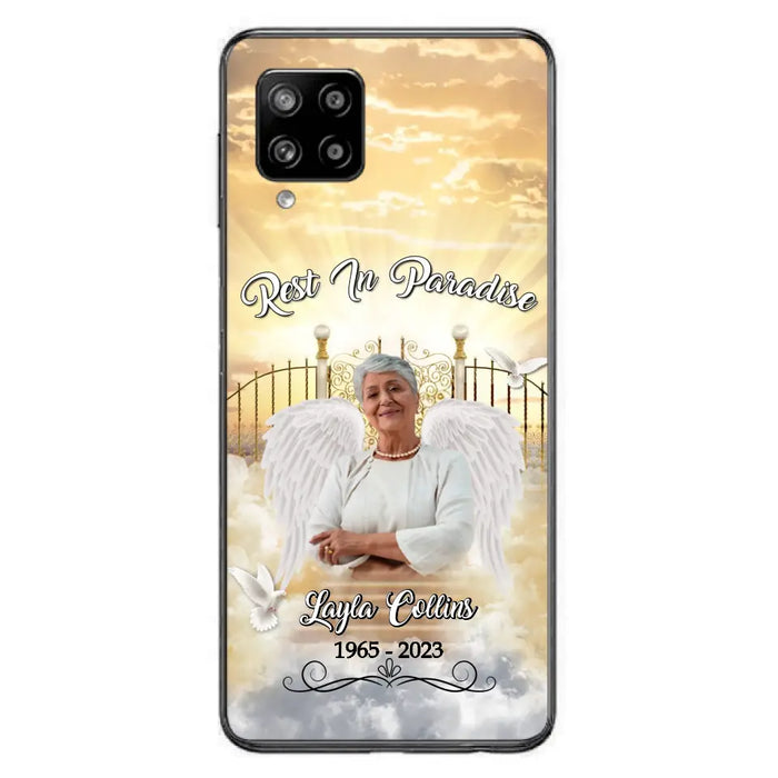 Custom Personalized Rest In Paradise Memorial Phone Case - Upload Photo - Memorial Gift Idea For Family - Case For iPhone And Samsung