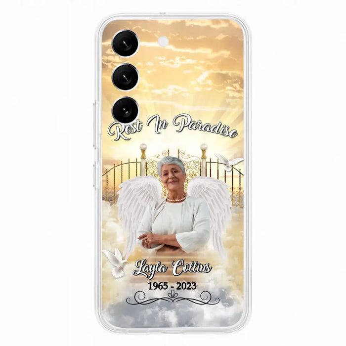 Custom Personalized Rest In Paradise Memorial Phone Case - Upload Photo - Memorial Gift Idea For Family - Case For iPhone And Samsung