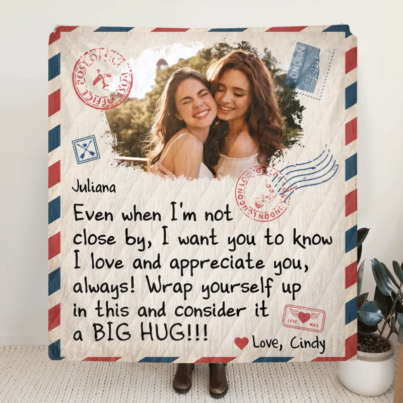 Personalized Friends Photo Quilt/Fleece Throw Blanket - Gift Idea For Besties/Sisters - Upload Photo - I Love And Appreciate You