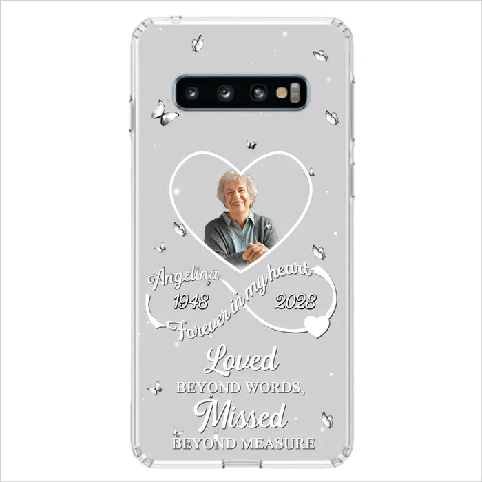 Custom Personalized Memorial Phone Case - Upload Photo - Memorial Gift Idea For Family Member - Loved Beyond Words, Missed Beyond Measure  - Case For iPhone/Samsung