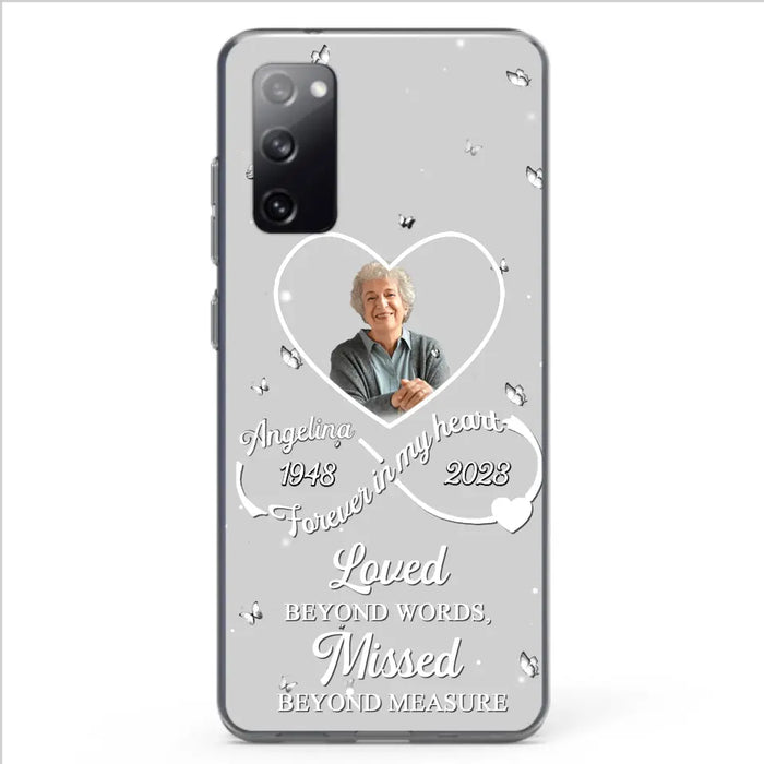 Custom Personalized Memorial Phone Case - Upload Photo - Memorial Gift Idea For Family Member - Loved Beyond Words, Missed Beyond Measure  - Case For iPhone/Samsung