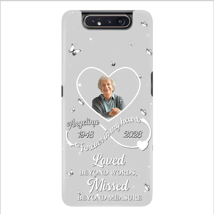 Custom Personalized Memorial Phone Case - Upload Photo - Memorial Gift Idea For Family Member - Loved Beyond Words, Missed Beyond Measure  - Case For iPhone/Samsung