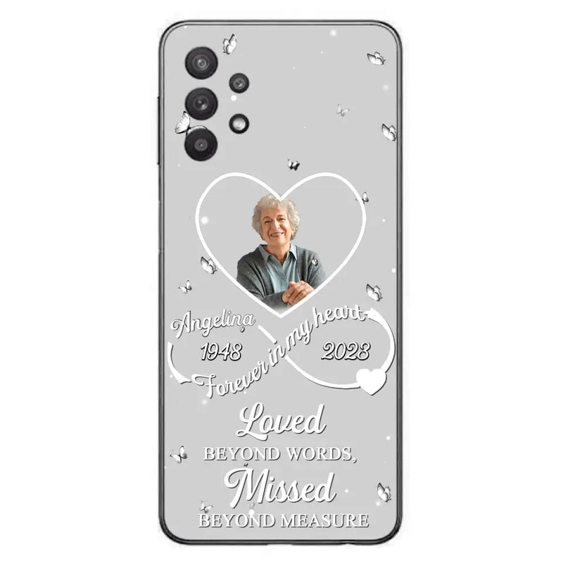 Custom Personalized Memorial Phone Case - Upload Photo - Memorial Gift Idea For Family Member - Loved Beyond Words, Missed Beyond Measure  - Case For iPhone/Samsung