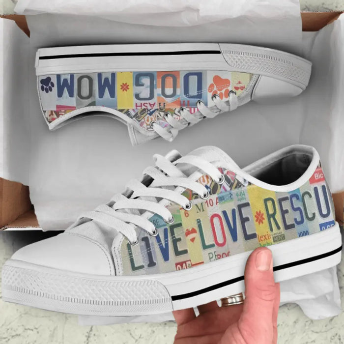 Custom Dog Mom Sneakers - Gift Idea For Dog Lover - Live Love Rescue