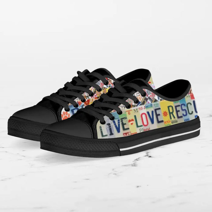 Custom Dog Mom Sneakers - Gift Idea For Dog Mom/ Dog Dad/ Dog Lover - Live Love Rescue