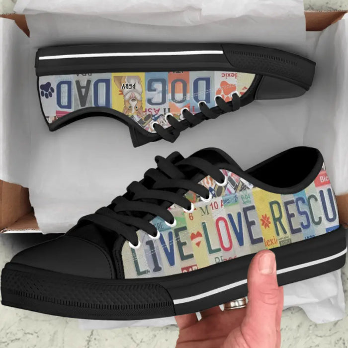 Custom Dog Dad Sneakers - Gift Idea For Dog Mom/ Dog Dad/ Dog Lover - Live Love Rescue