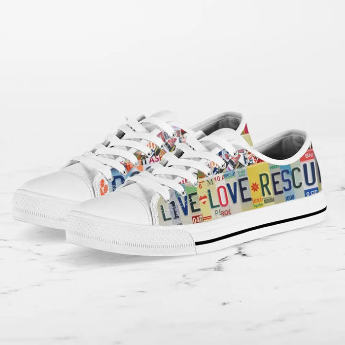 Custom Dog Dad Sneakers - Gift Idea For Dog Mom/ Dog Dad/ Dog Lover - Live Love Rescue