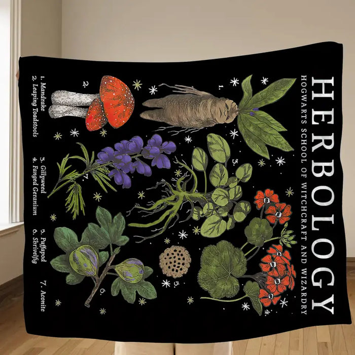 Custom Personalized Herbology Quilt/Single Layer Fleece Blanket - Gift Idea For Friends/ Family Member/ Plant Lover