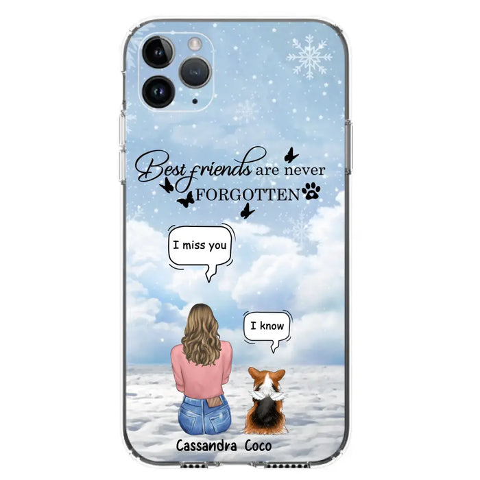 Personalized Memorial Pet Phone Case - Upto 3 Pets - Memorial Gift Idea For Dog/Cat/Rabbits Owners - I Miss You - Case For iPhone/Samsung