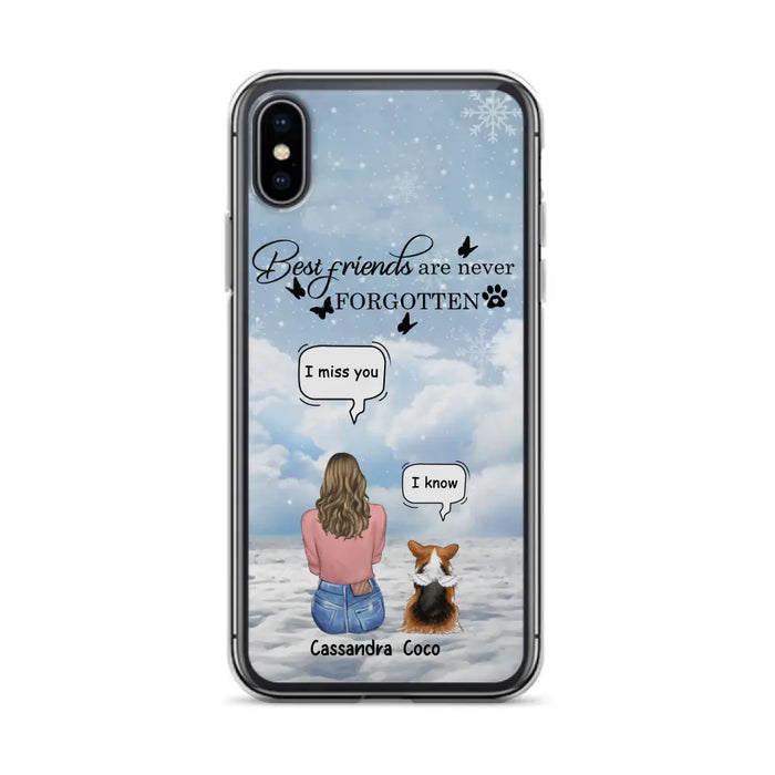 Personalized Memorial Pet Phone Case - Upto 3 Pets - Memorial Gift Idea For Dog/Cat/Rabbits Owners - I Miss You - Case For iPhone/Samsung