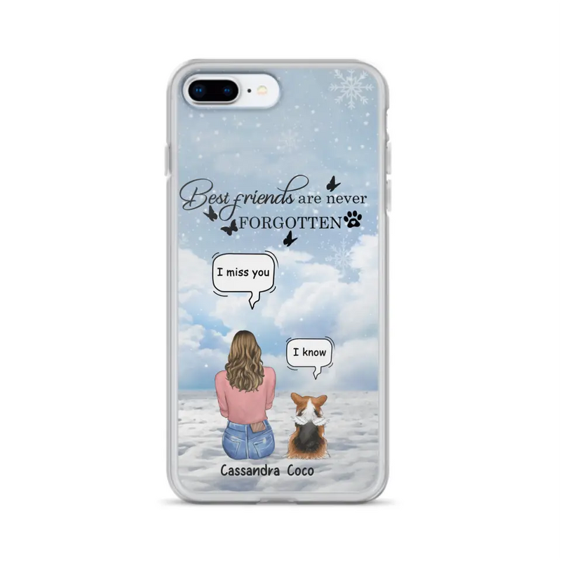 Personalized Memorial Pet Phone Case - Upto 3 Pets - Memorial Gift Idea For Dog/Cat/Rabbits Owners - I Miss You - Case For iPhone/Samsung