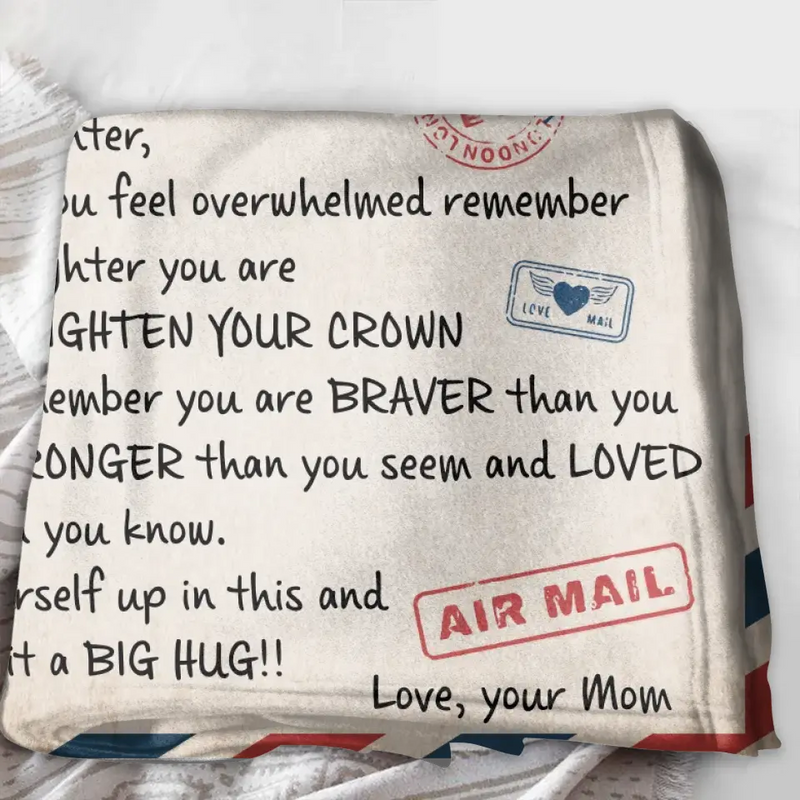 Personalized Mom & Daughter Photo Quilt/Fleece Throw Blanket - Gift Idea For Mom - Upload Photo - Whenever You Feel Overwhelmed