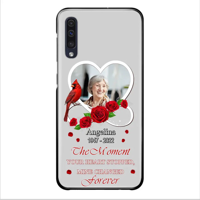 Custom Personalized Memorial Phone Case - Upload Photo - Memorial Gift Idea For Family Member - The Moment Your Heart Stopped Mine Changed Forever - Case For iPhone/Samsung