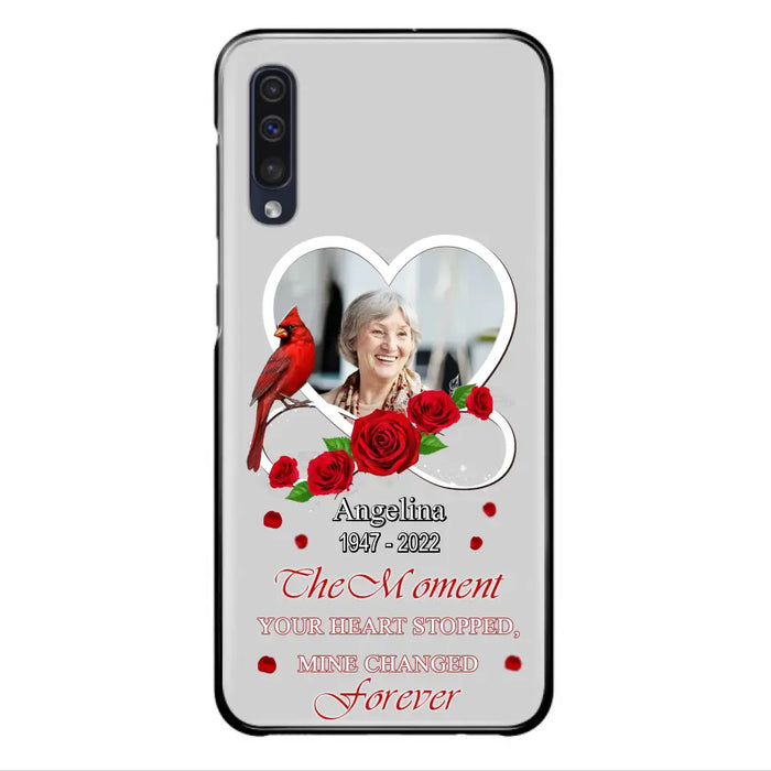 Custom Personalized Memorial Phone Case - Upload Photo - Memorial Gift Idea For Family Member - The Moment Your Heart Stopped Mine Changed Forever - Case For iPhone/Samsung