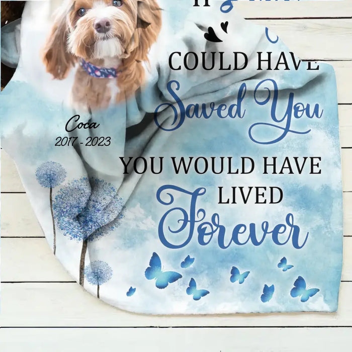 Personalized Memorial Pet Quilt/Single Layer Fleece Blanket - Upload Photo - Memorial Gift Idea For Pet Owners - If Love Could Have Saved You