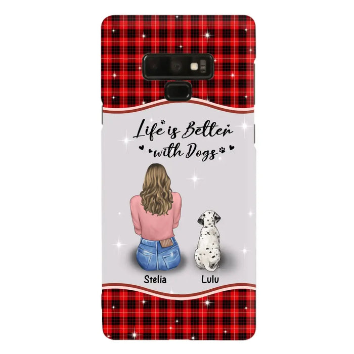 Personalized Dog Mom Phone Case - Upto 5 Dogs -Gift Idea For Dog Owners - Life Is Better With Dogs - Case For iPhone/Samsung