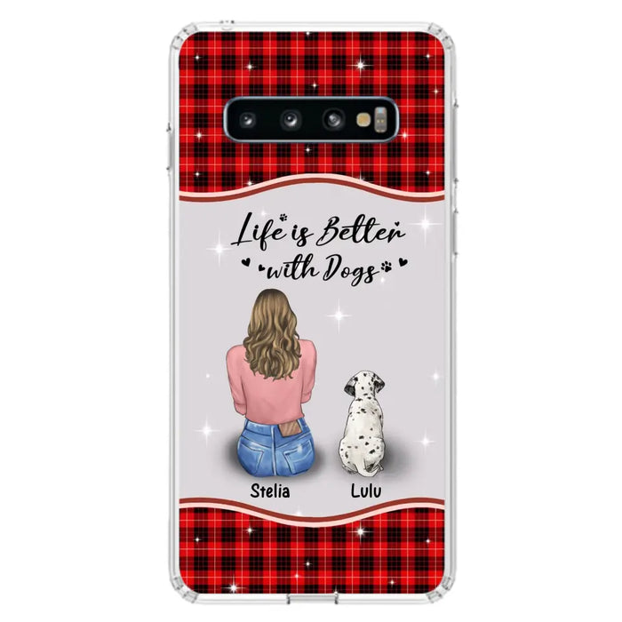 Personalized Dog Mom Phone Case - Upto 5 Dogs -Gift Idea For Dog Owners - Life Is Better With Dogs - Case For iPhone/Samsung