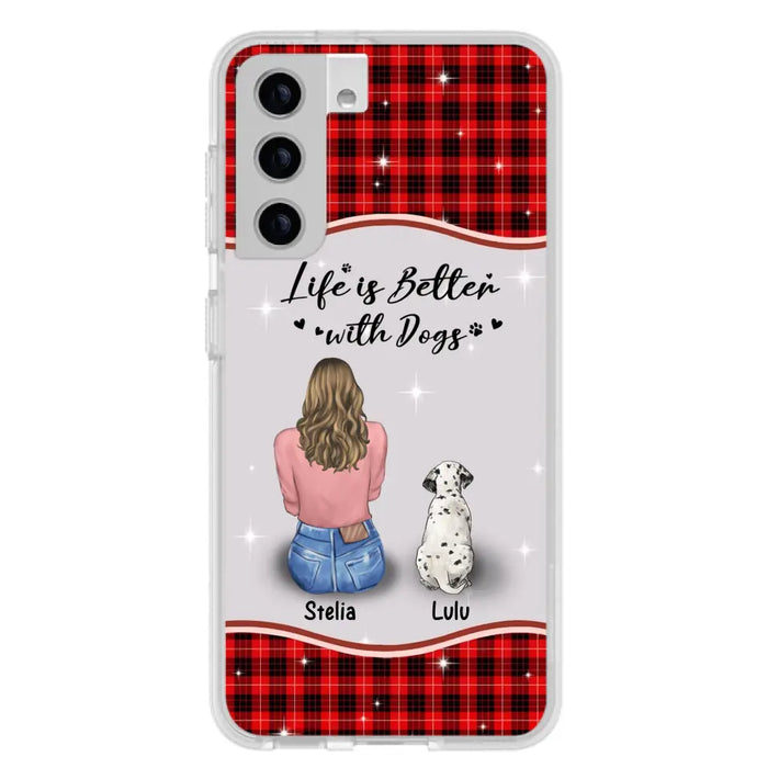 Personalized Dog Mom Phone Case - Upto 5 Dogs -Gift Idea For Dog Owners - Life Is Better With Dogs - Case For iPhone/Samsung