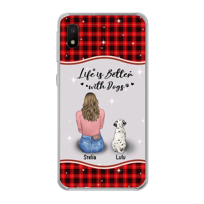 Personalized Dog Mom Phone Case - Upto 5 Dogs -Gift Idea For Dog Owners - Life Is Better With Dogs - Case For iPhone/Samsung