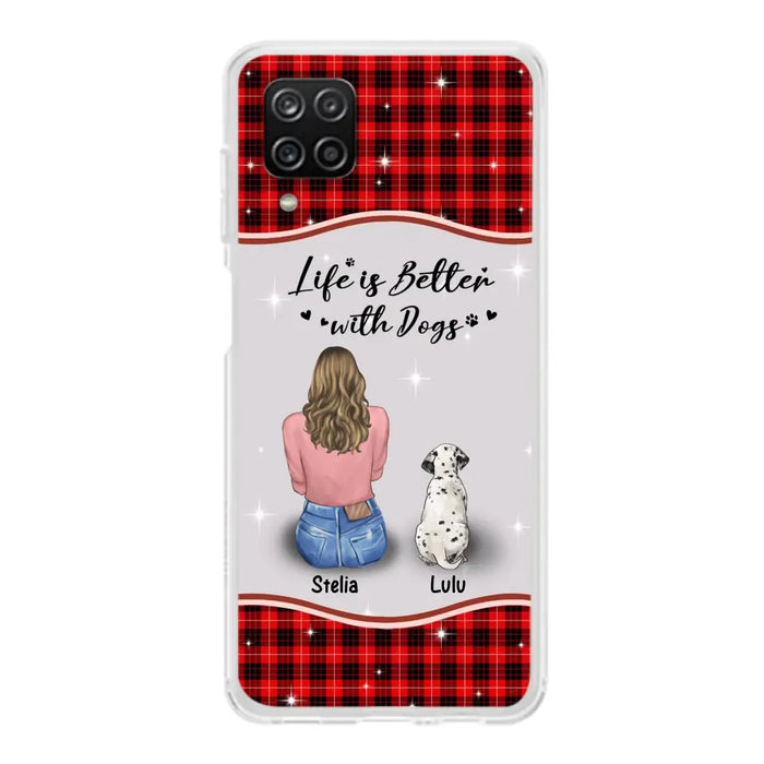 Personalized Dog Mom Phone Case - Upto 5 Dogs -Gift Idea For Dog Owners - Life Is Better With Dogs - Case For iPhone/Samsung