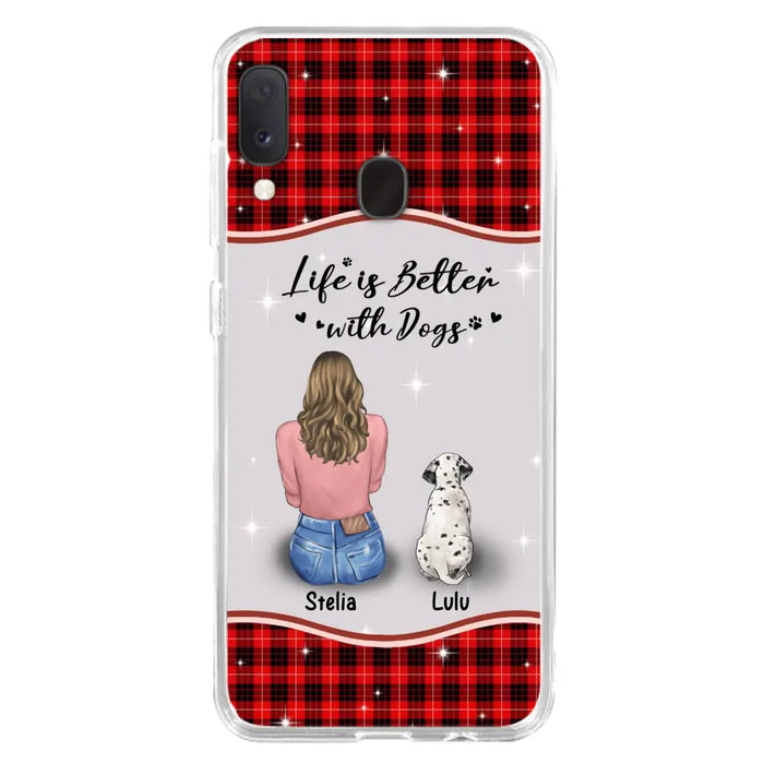 Personalized Dog Mom Phone Case - Upto 5 Dogs -Gift Idea For Dog Owners - Life Is Better With Dogs - Case For iPhone/Samsung