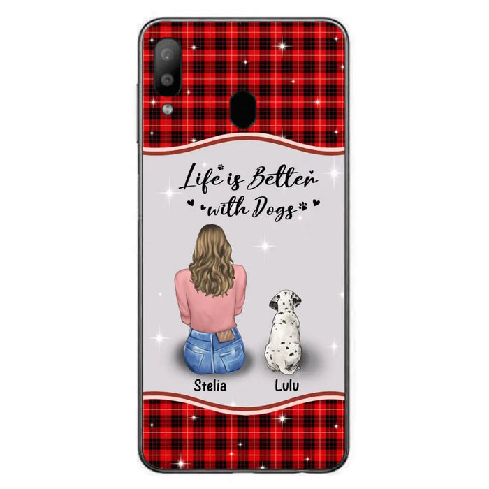 Personalized Dog Mom Phone Case - Upto 5 Dogs -Gift Idea For Dog Owners - Life Is Better With Dogs - Case For iPhone/Samsung